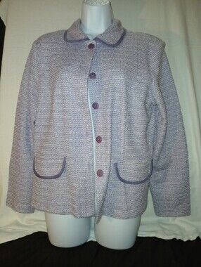 NWOT Women's Lavender Tweed Button-Up Jacket.